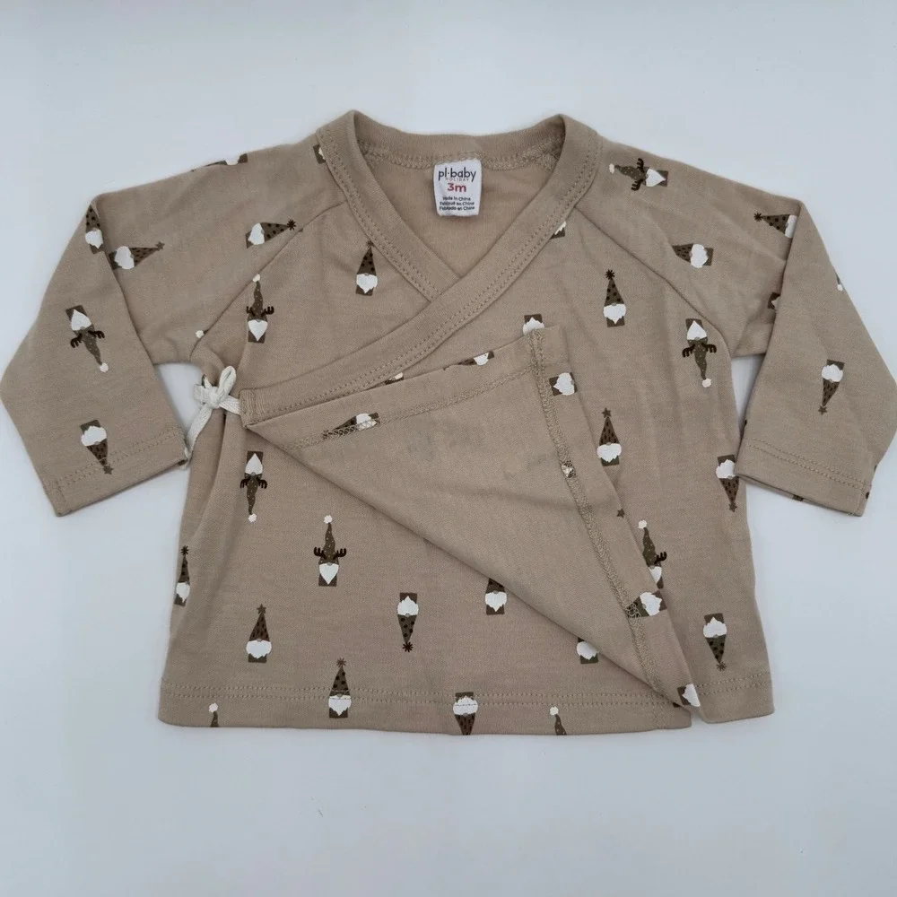 PL Baby Holiday Gnome Ice Cream Cone‎ Print 3 Piece Outfit Set Baby 3M Christmas
